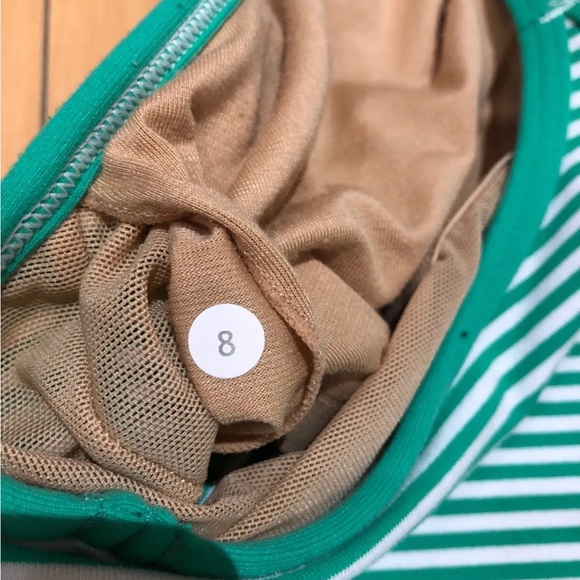 2 LULULEMON ATHLETICA  Heathered Black & Striped Green POWER Y TANK Top 8 MEDIUM - Picture 5 of 9